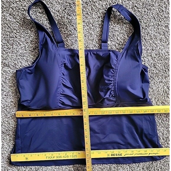 Lands' End 20W DDD Square Neck Tankini Swim Top Navy 2X Underwire  S628 - Picture 2 of 7